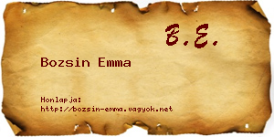 Bozsin Emma névjegykártya