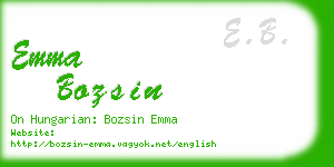 emma bozsin business card